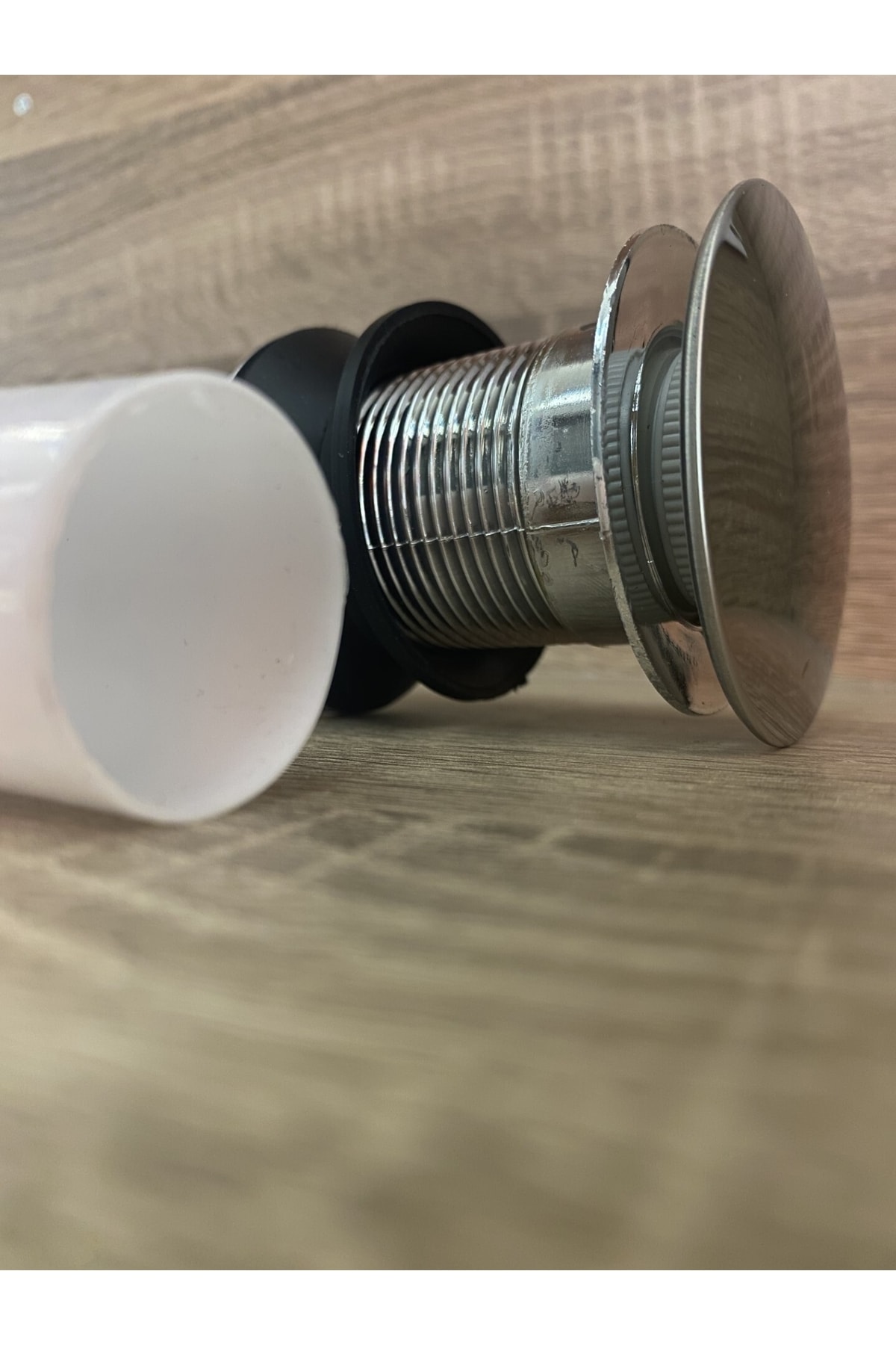 Basmalı Krom Kaplama Pop-up Körüklü Mutfak Lavobo Sifonu Su Sızdırmaz Tam Kalıp Gövde