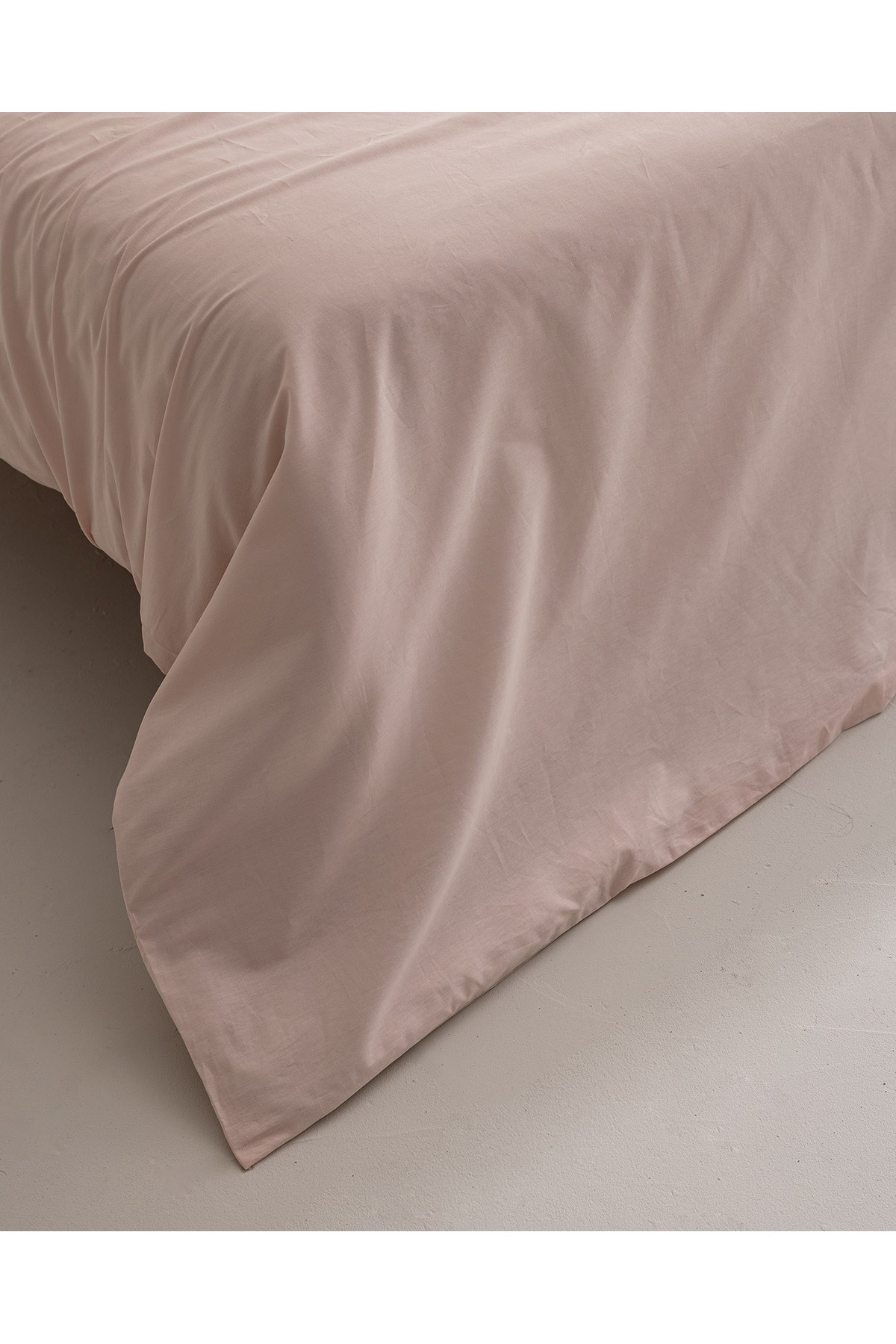 Manon King Size %100 Pamuk Ranforce Düz Nevresim - Pudra