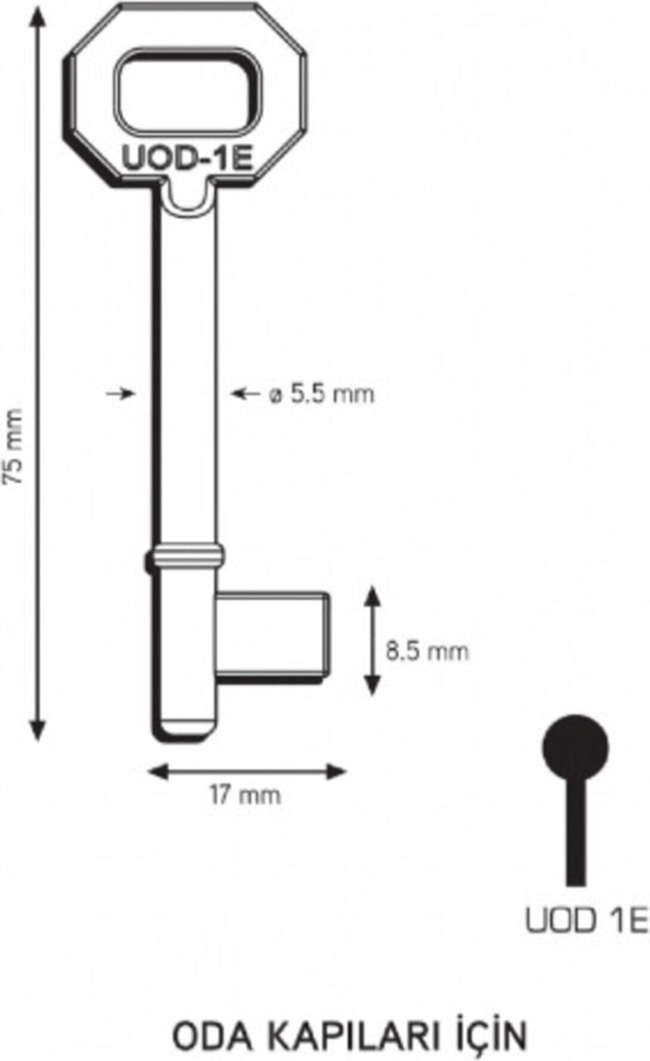 Maymuncuk Oda Kapısı Anahtarı Her Kilidi Açan Anahtarlar-2 Adet - 11MM-13 mm