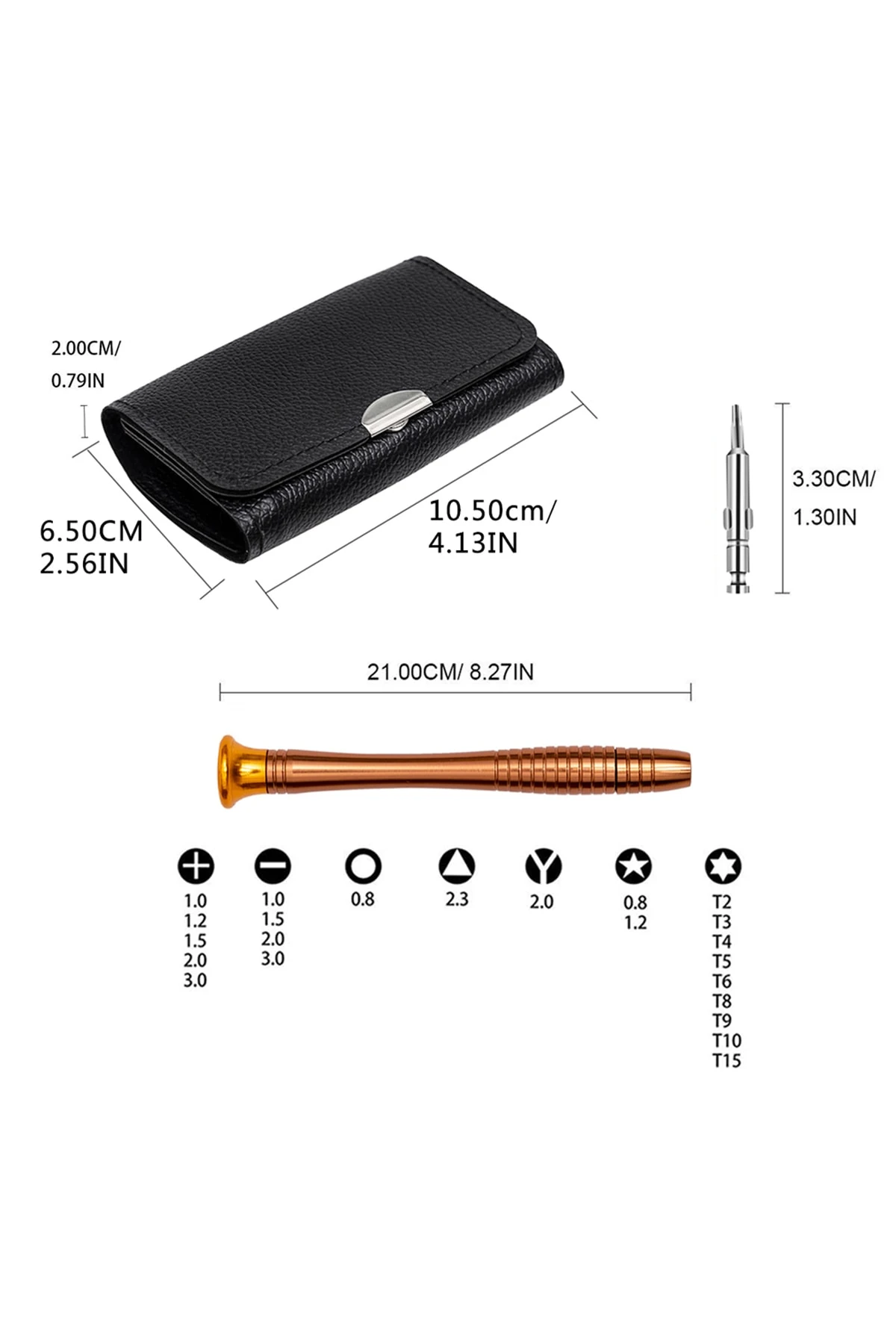 25 Parça Deri Cüzdanlı Tornavida Set Elektronik Saat Bilgisayar Tamir Tornavidası Seti