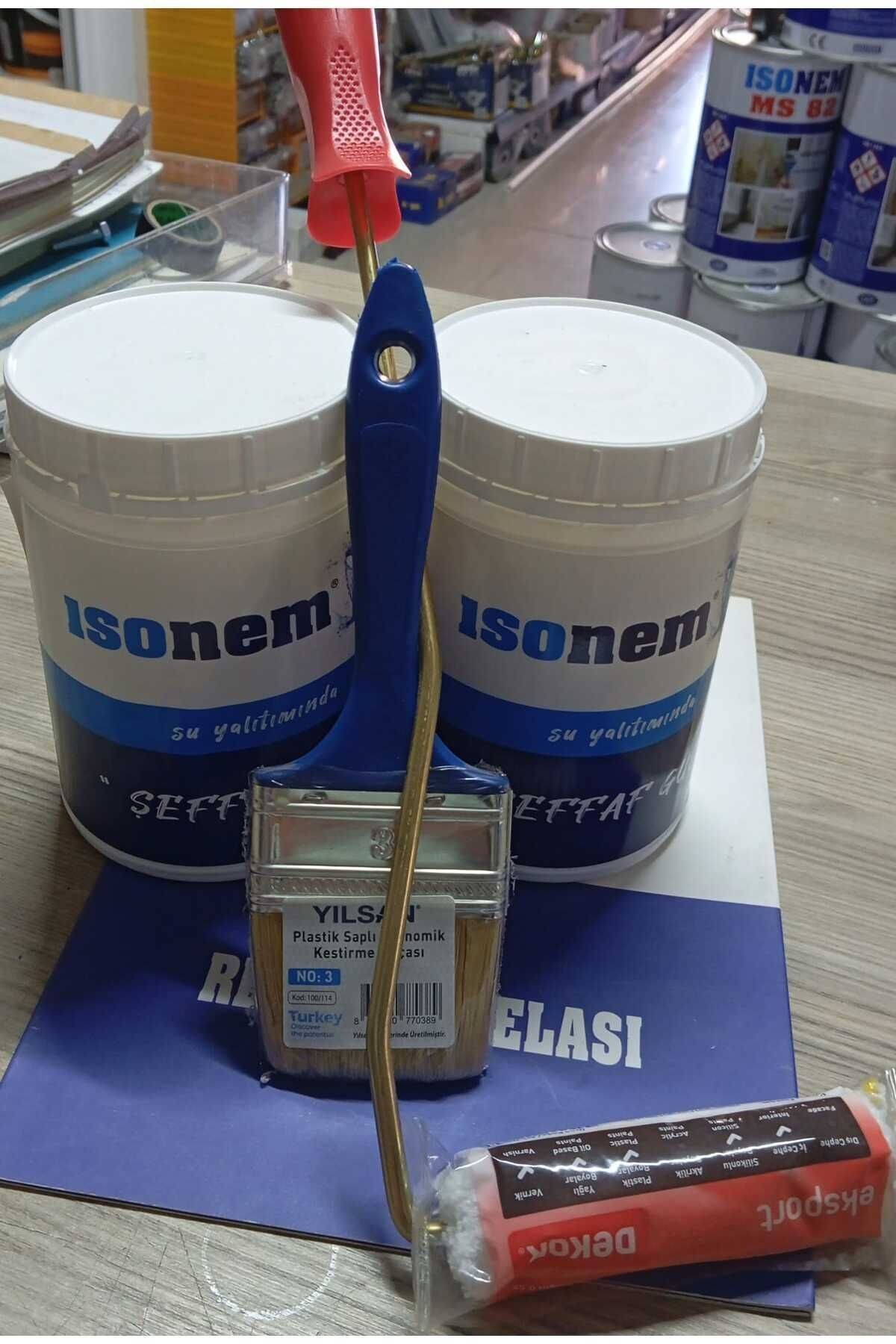 Özbayar 2 ADT L Şeffaf GüçNet 1 l 1 kg toplam 2 kğ+3 nolu kestirme fırçası+Dekor Parmak Rulo 10 Cm