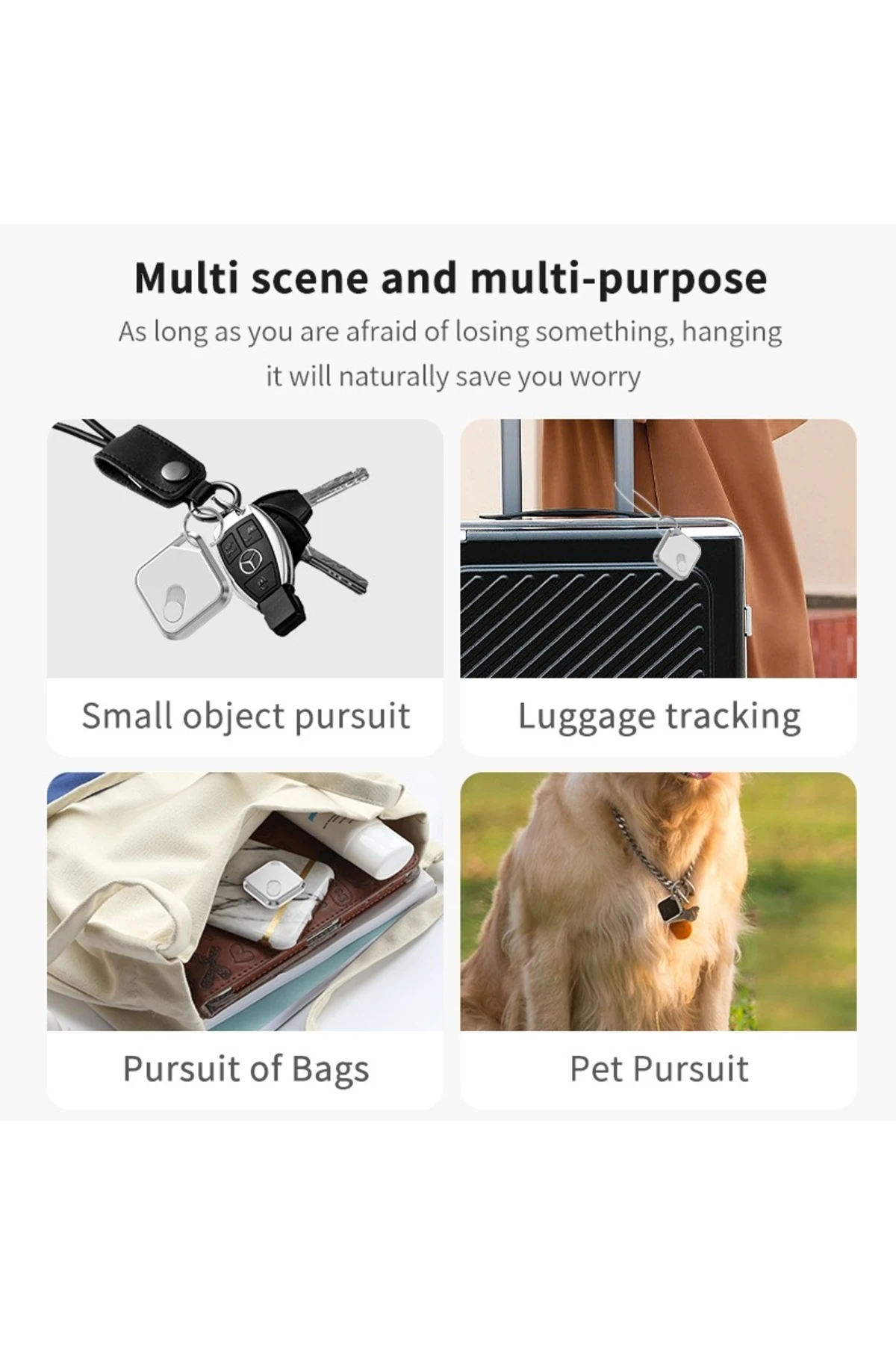 Apple Uyumlu Akıllı Takip Cihazı - Anahtar, Çanta ve Eşyalar İçin Konum Bulucu