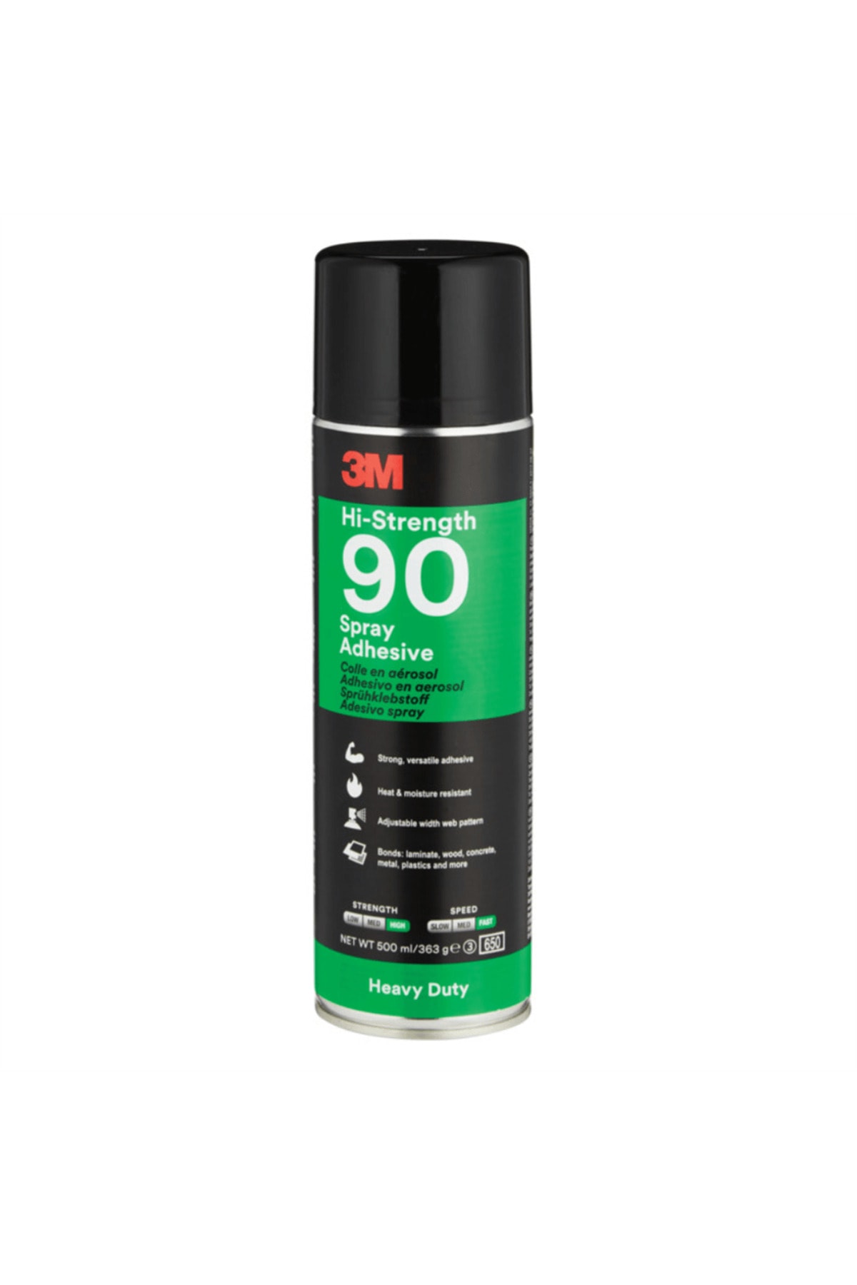 3M ™ Sprey 90 Yüksek Dirençli Sprey Yapıştırıcı, Şeffaf - 500 ml
