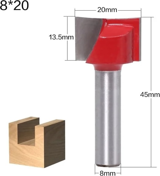 8X20 8mm Shank Temizleme Alt Freze Uçları Çapı Karbür Kesiciler Ahşap Araçları Freze Kesici Ağaç Işleme Yüzey Planya Yönlendirici (Yurt Dışından)