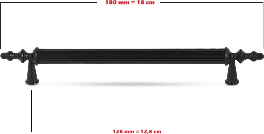 Polavit Mobilya Çekmece Mutfak Dolap Dolabı Kulpu Kulbu 128 mm Siyah Sert Plastik Kulpları