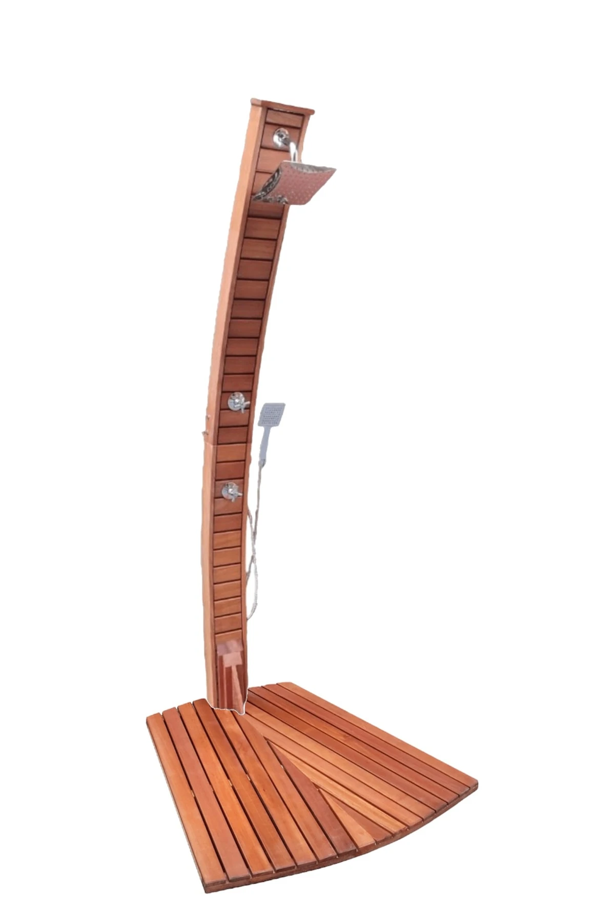 Havuz Duşu Bodrum Serisi Ahşap Havuz Duş Sistemi Tek Su Girişli