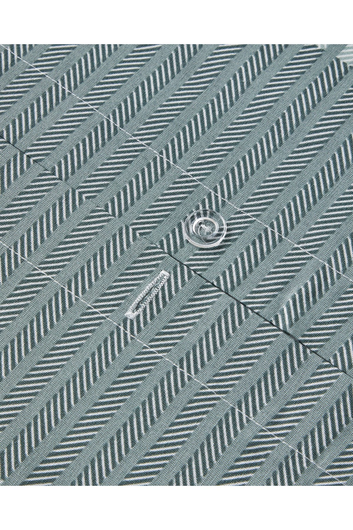 Modern Strip Kolay Ütülenir Çift Kişilik Nevresim Takımı 200x220 cm Yeşil