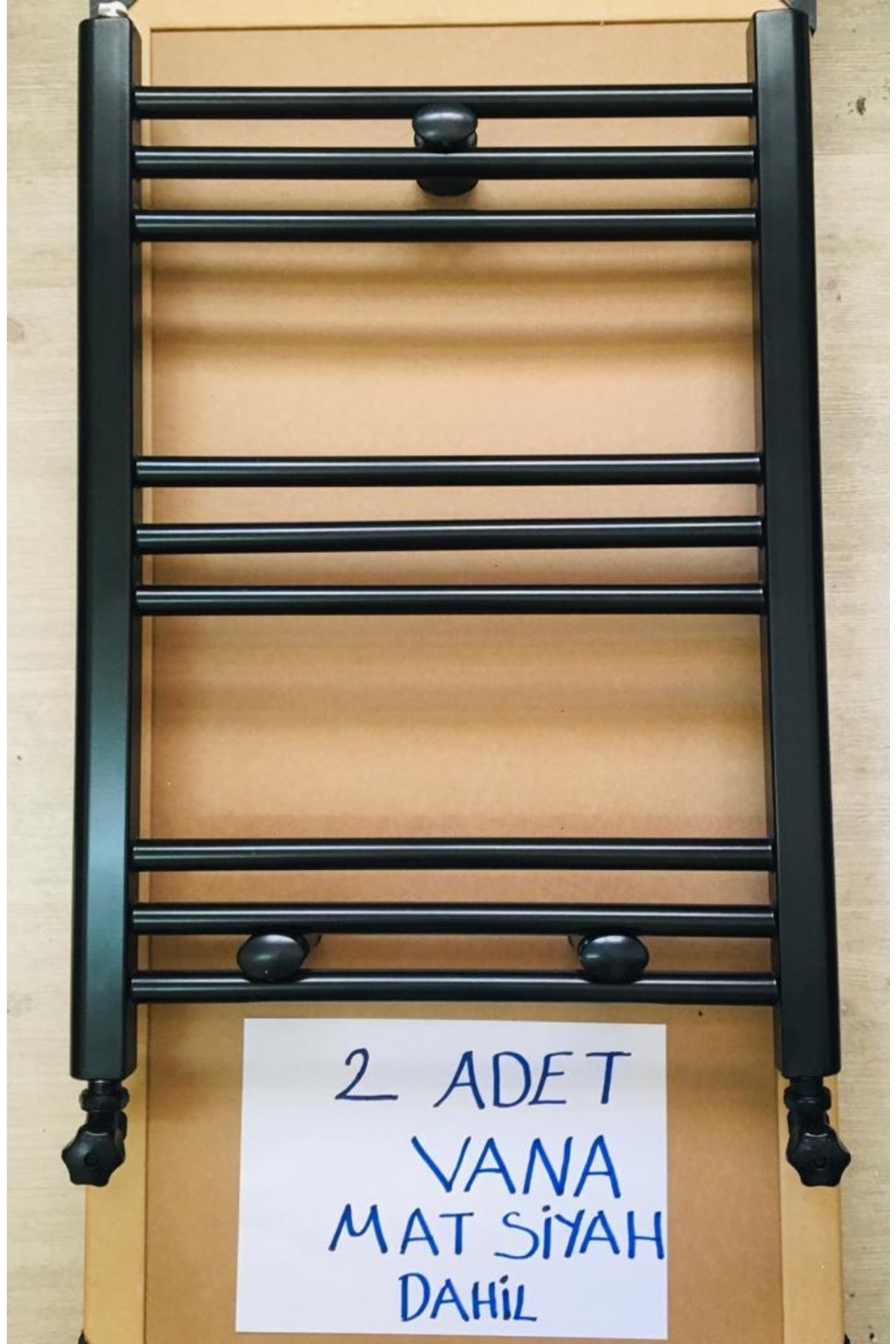 500x700 Siyah Havlupan 2 Adet Radyatör Vanası Mat Siyah