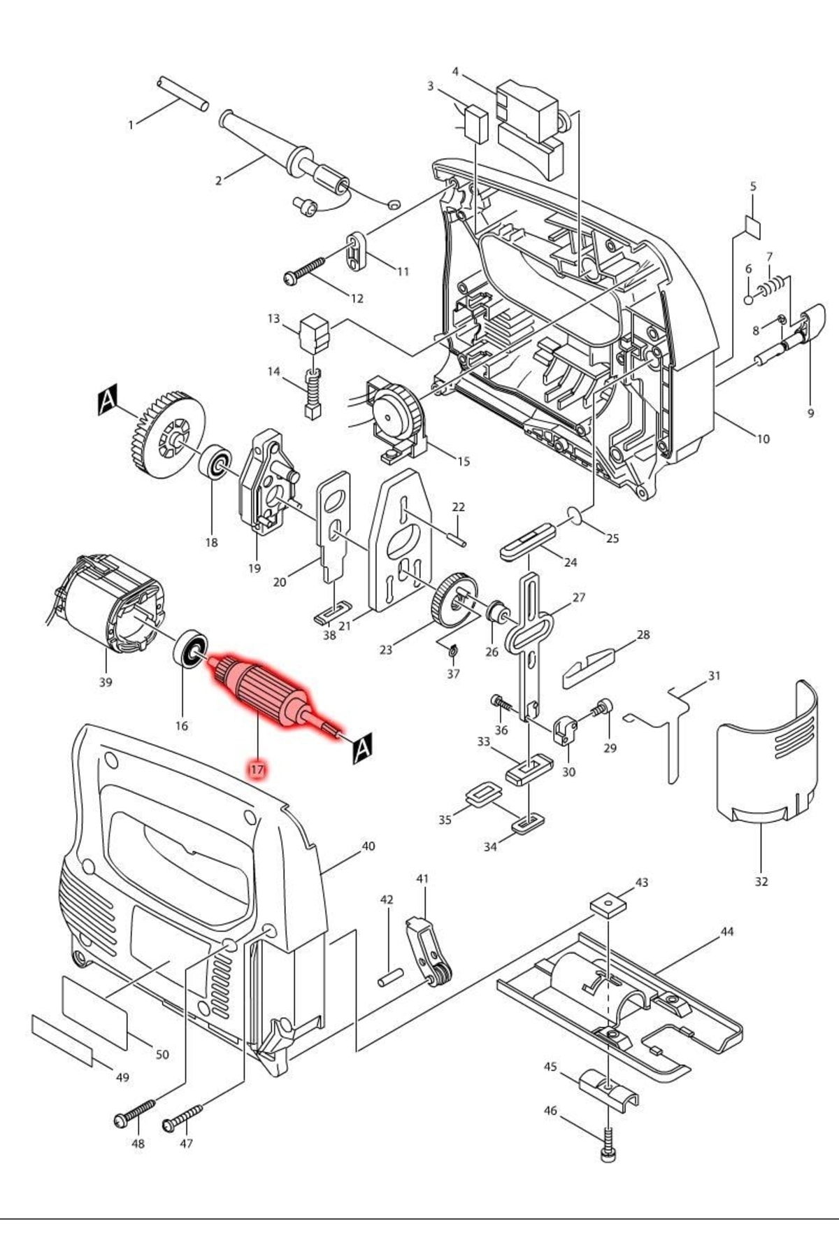 Makita 4324 Endüvi Rotor Kollektör Ürün Kodu 515718-5