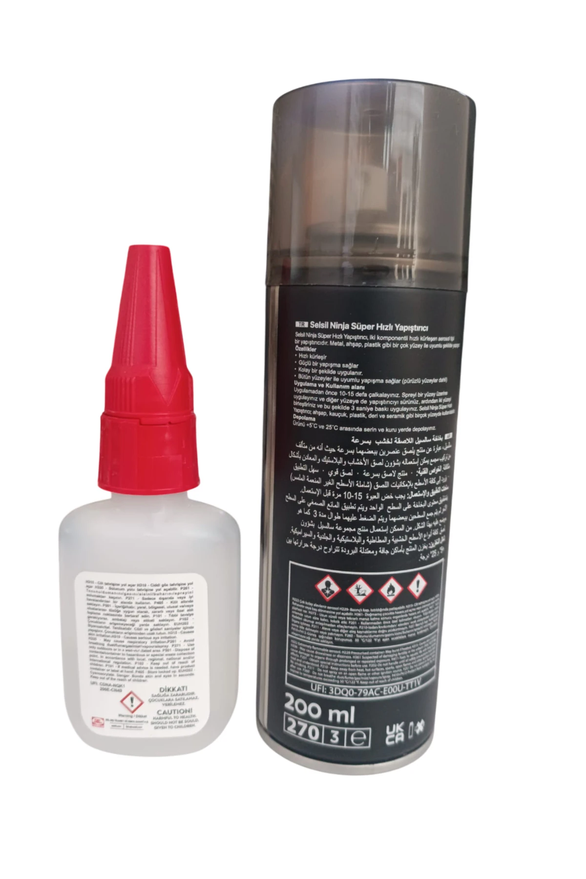 NİNJA Hızlı Yapıştırıcı 200ml 50gr MDF,CAM,PLASTİK,PORSELEN,AHŞAP