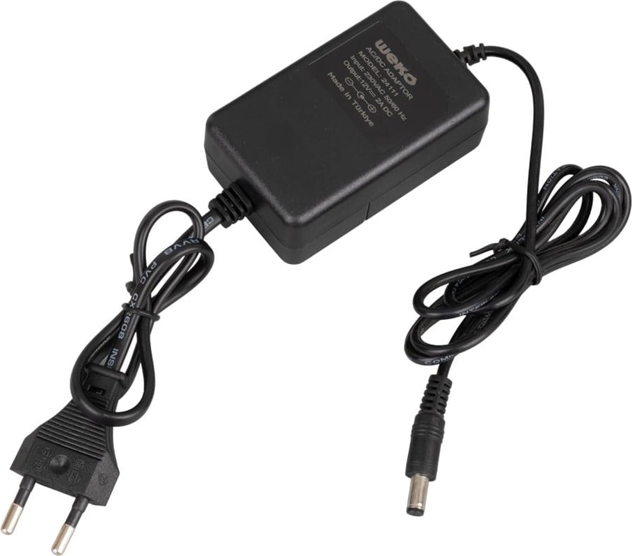 12 Volt - 2 Amper 5.5*2.1 Uçlu Yerli Üretim Plastik Kasa Masaüstü Adaptör