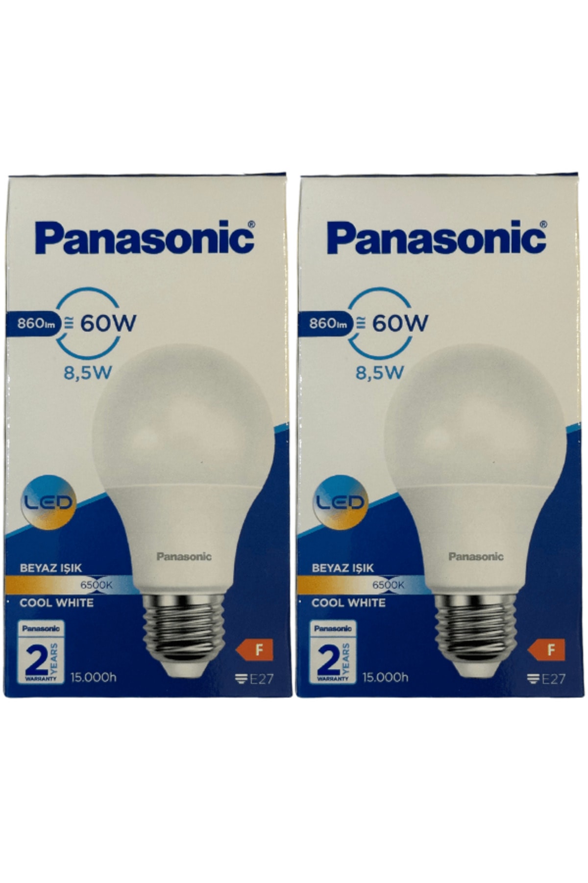 8.5W (60W) 6500K (Beyaz Işık) E27 Duylu Led Ampul (2 Adet)