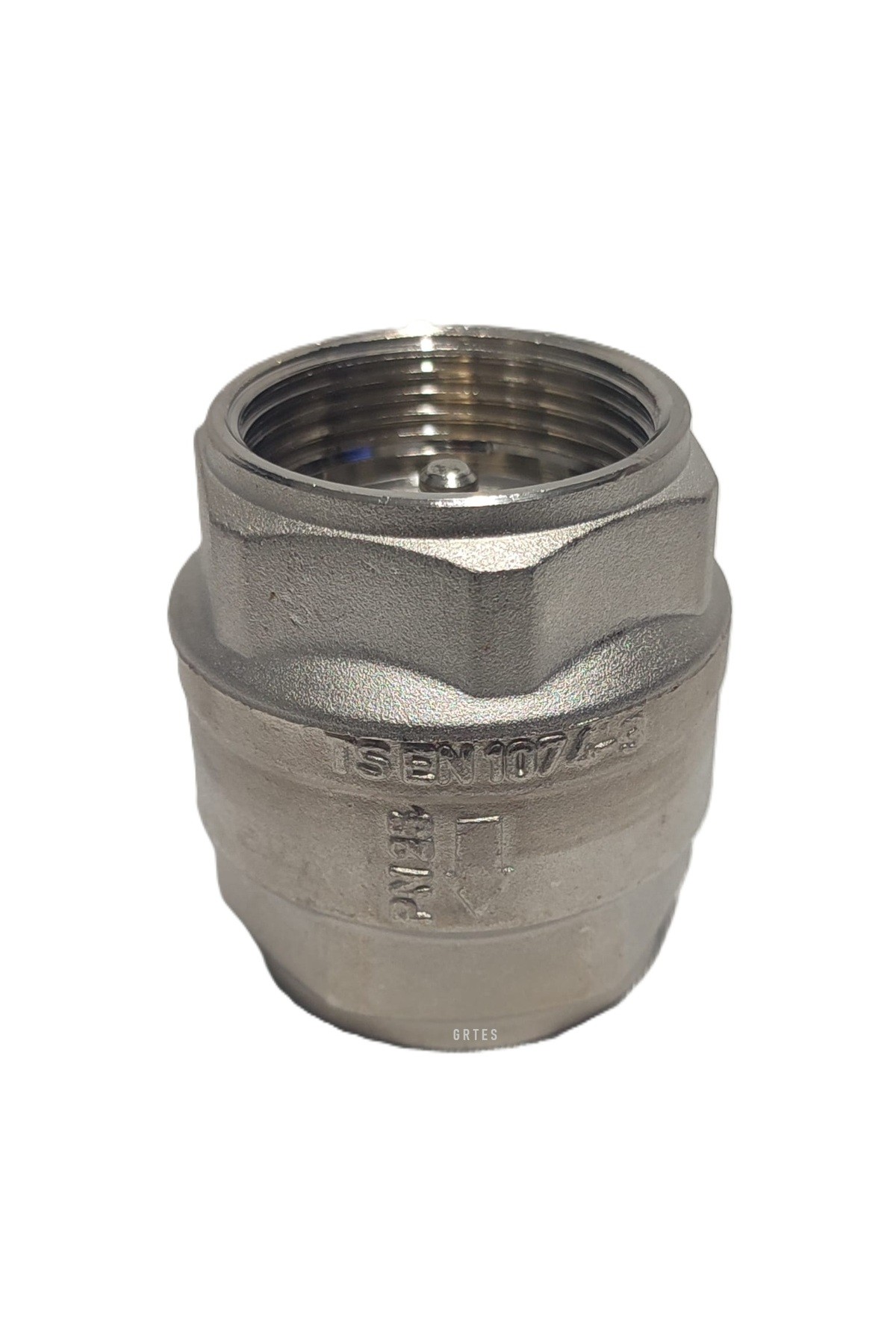 (2'li Paket) 11/4" Dn32 Sarı/Krom Dik Çekvalf - Vertical Check Valve