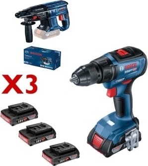 BOSCH GSR18V-50 Akülü Vidalama+GBH180-LI Şarjlı Kırıcı Delici+3 x 2 Ah Akü+1 x Dolum Cihazı
