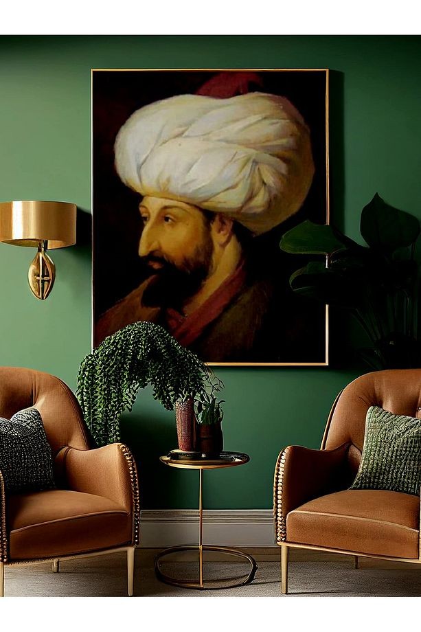 ÖZEL TASARIM 4mm Tamperli Uv Baskı Cam Tablo Ev Ofis Duvar Dekor Hediyelik Tablo fatih sultan mehmet