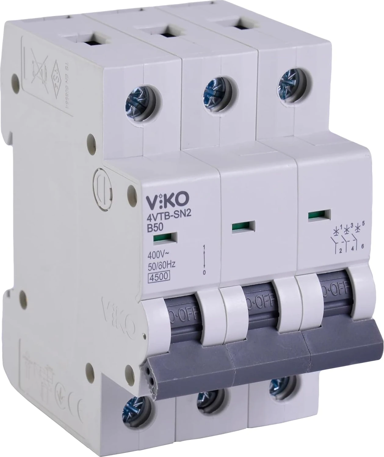 4VTB-3B50 Otomatik Sigorta 4,5ka B Tipi 3 Kutup 50A