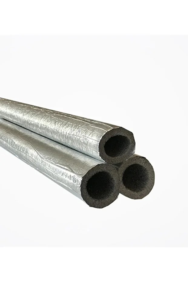 32 Mm'lik Alüminyum Folyolu Izole Boru (1 Metre) 50 Adet 35/10 Alüminyum Folyolu Boru Isı Izolasyon