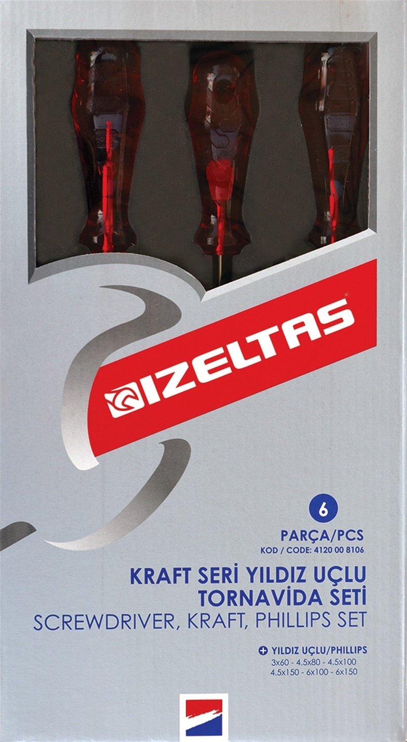 İZELTAŞ Izeltaş Kraft Seri Yıldız Uçlu Tornavida Seti 6 Parça
