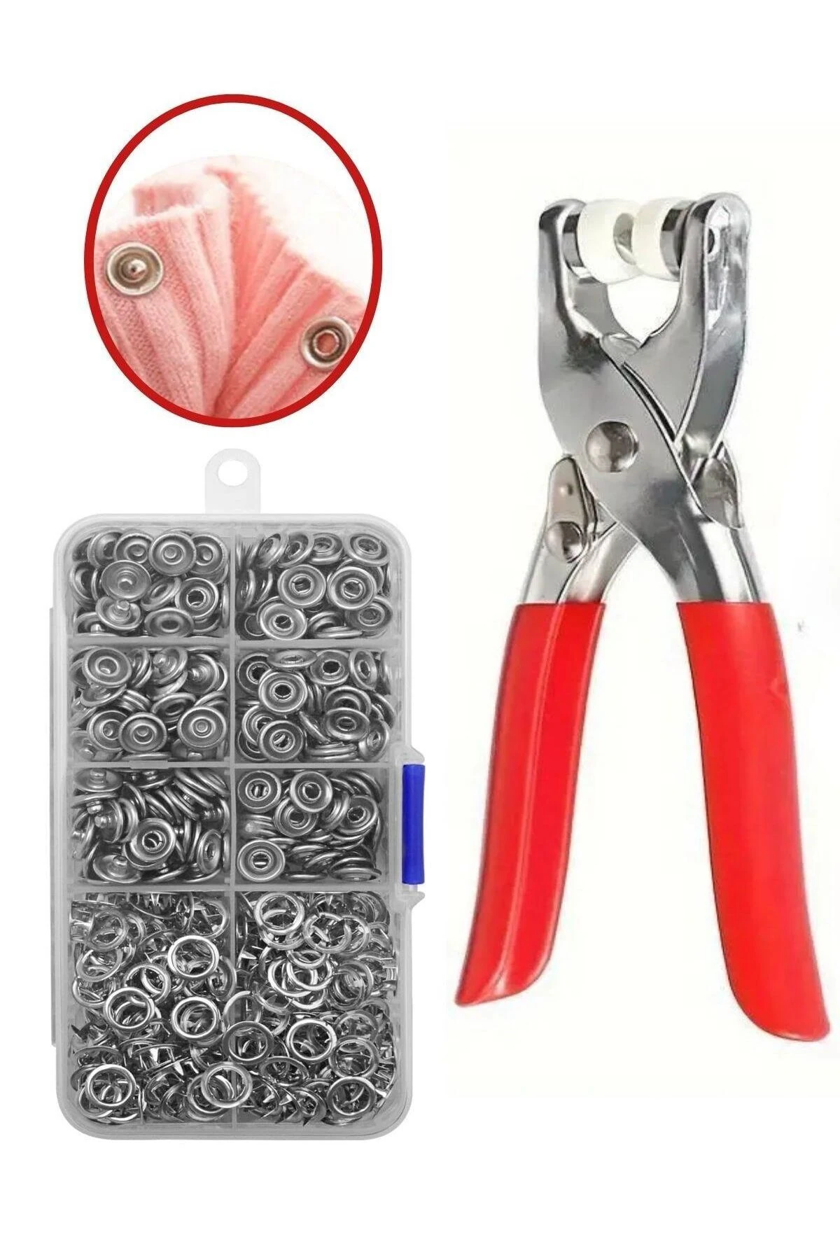 200 adet Paslanmaz Çelik Çıtçıt ve Pense Seti Metal Çıt Çıt Makinesi