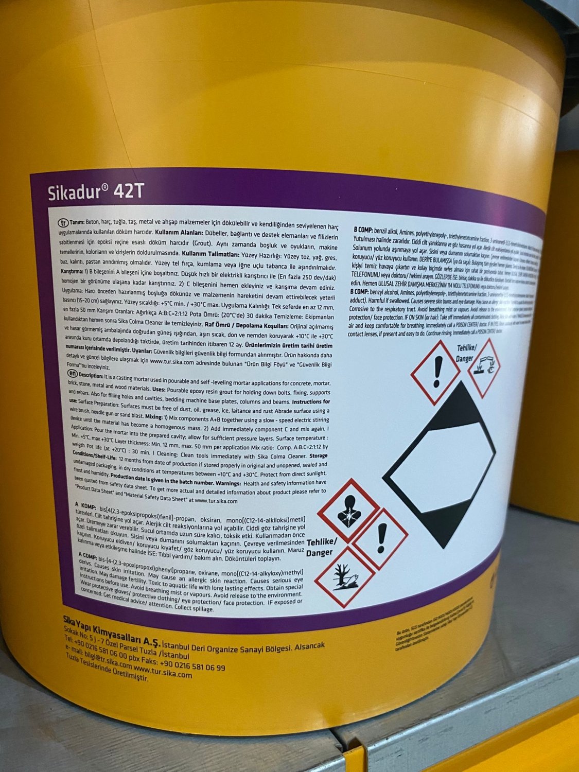 dur-42 T 3 Bileşenli Epoksi Reçine Döküm (Grout) Harcı 15KG