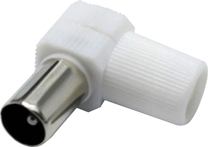 60 Ohm L Fiş Erkek Beyaz Anten Fişi