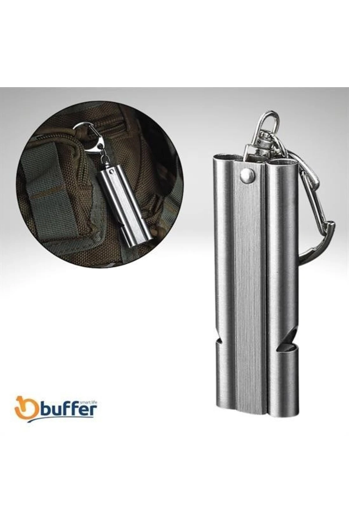 BUFFER® SOS Acil İmdat Düdüğü Alüminyum Islık Anahtarlık Kamp Yürüyüş Aksesuar Araçları