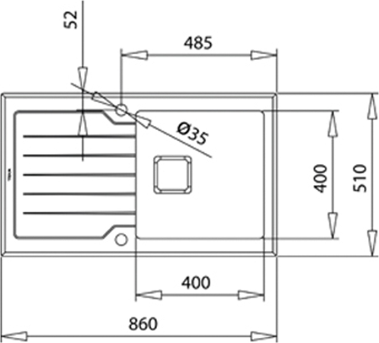 DIAMOND RS15 1B 1D 86 Ankastre Kumanda Sifonlu Cam Eviye Siyah/Çelik 86 cm 115100011