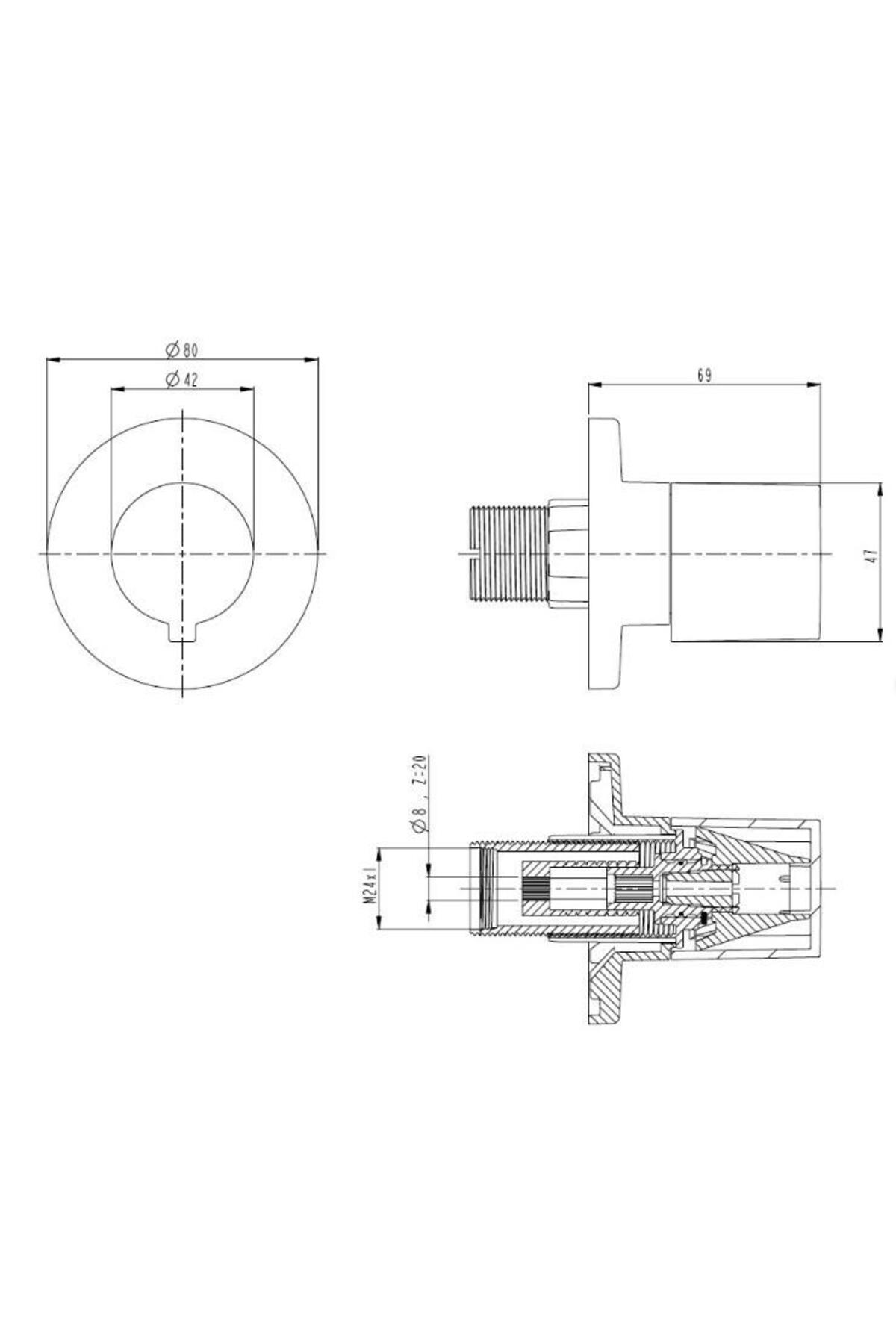 Ankastre Stop Valf Sıva Altı A41441+ Sıva Üstü A41461 Set