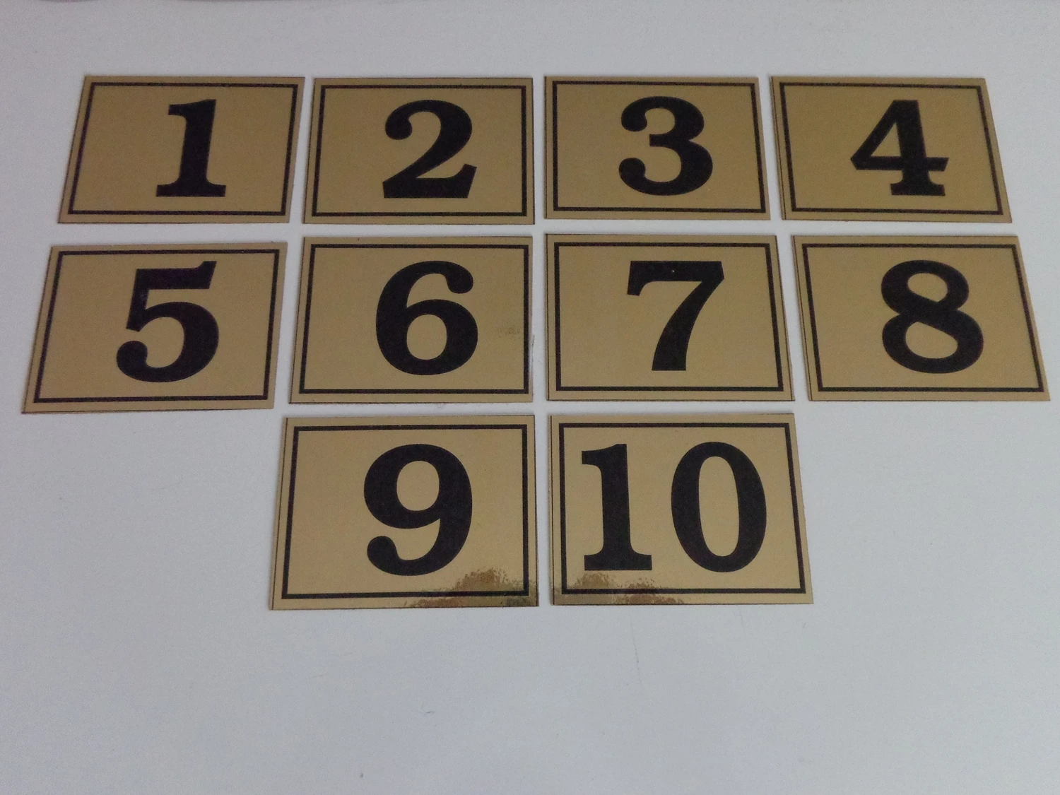 6x8 cm Yapışkanlı No 1'den 10' A Raf, Posta Kutusu, Dolap, Ayakkabılık, Kapı Numarası