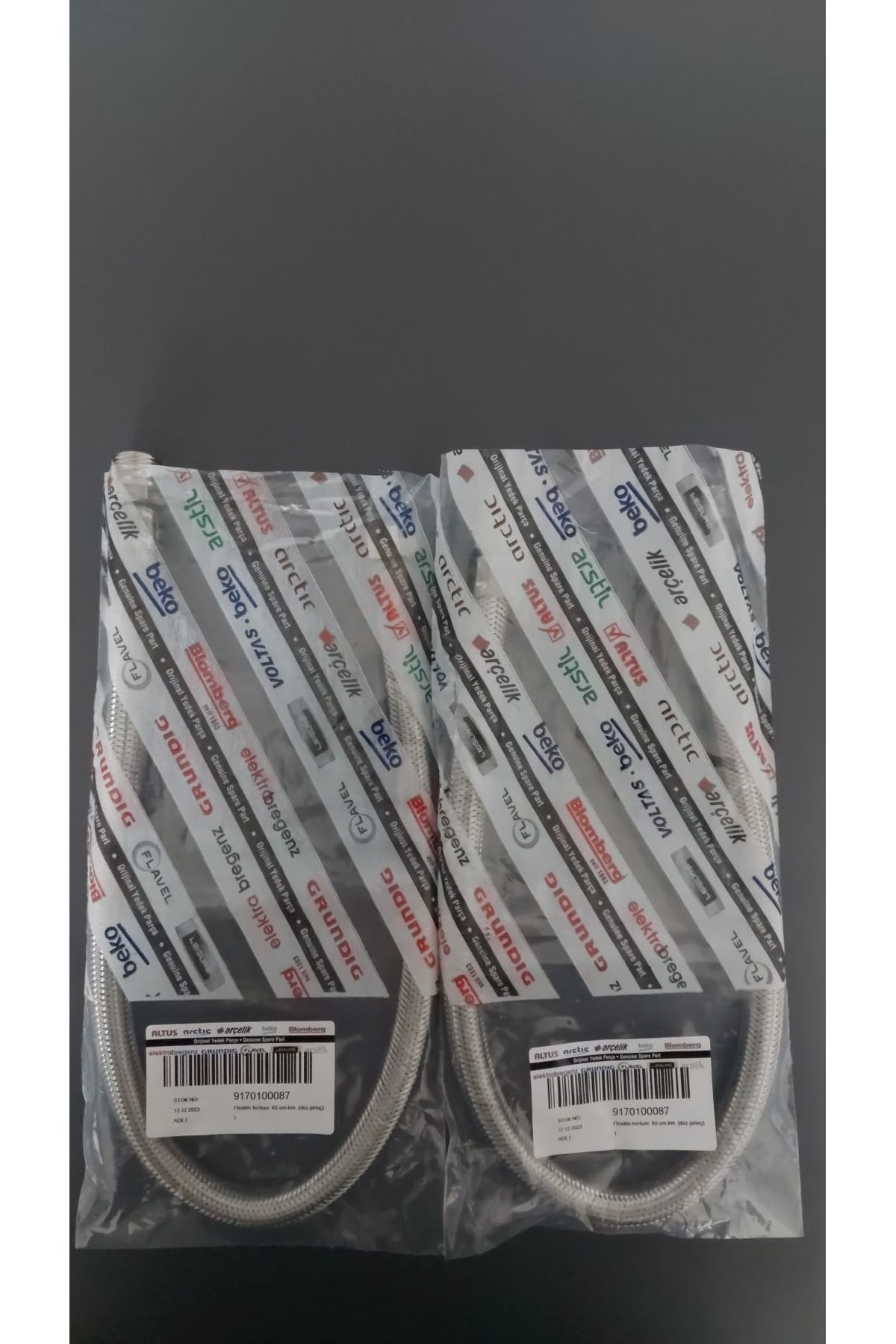 Beko  9170100087 Termosifon Şebeke Suyu Bağlantı Hortumu 65CM PASLANMAZ 2 ADET TAKIM