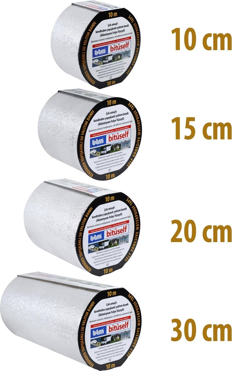 10 mt x 15 cm  Alüminyum Kaplı Oto Ses Su Yalıtım Bantı