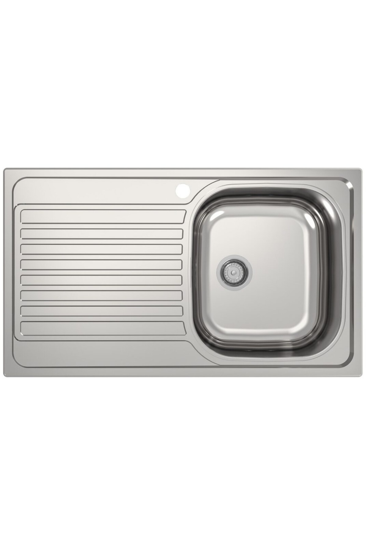 Asil AS89 Paslanmaz Çelik Mutfak Evyesi – Tek Gözlü, Sol Bataryalı, Tezgah Üstü, 50x86 cm