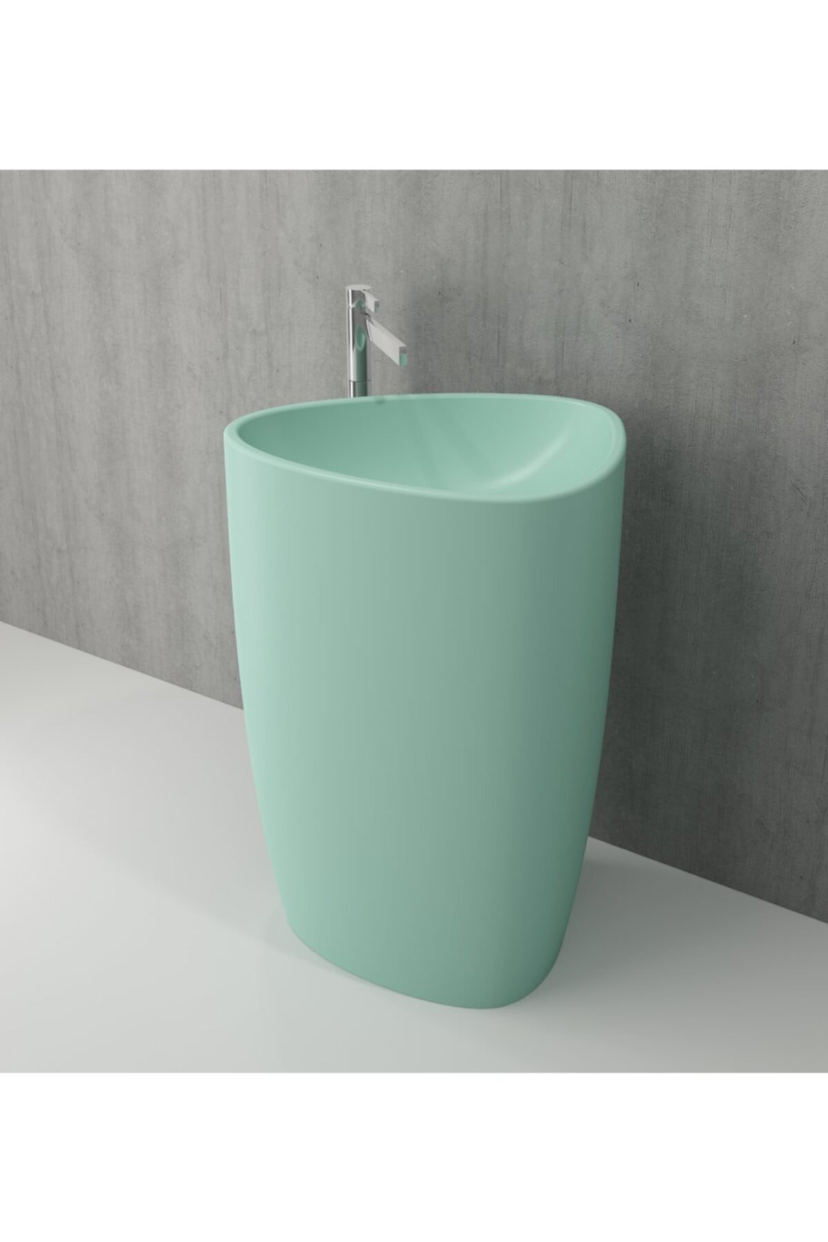 Etna Monoblok Lavabo Armatür Delikli Mat Mint Yeşil 1337-033-0126