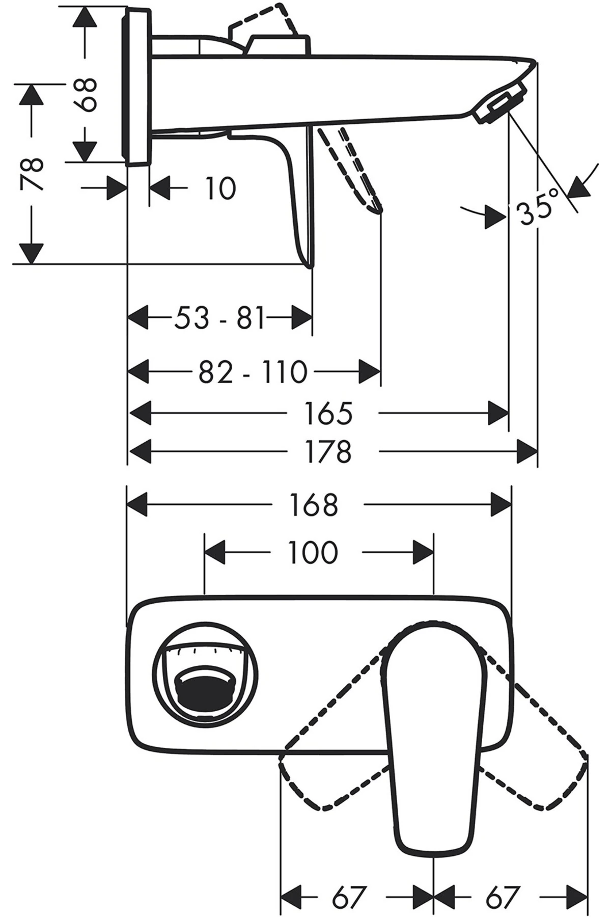Talis E Duvardan Ankastre Lavabo Bataryası