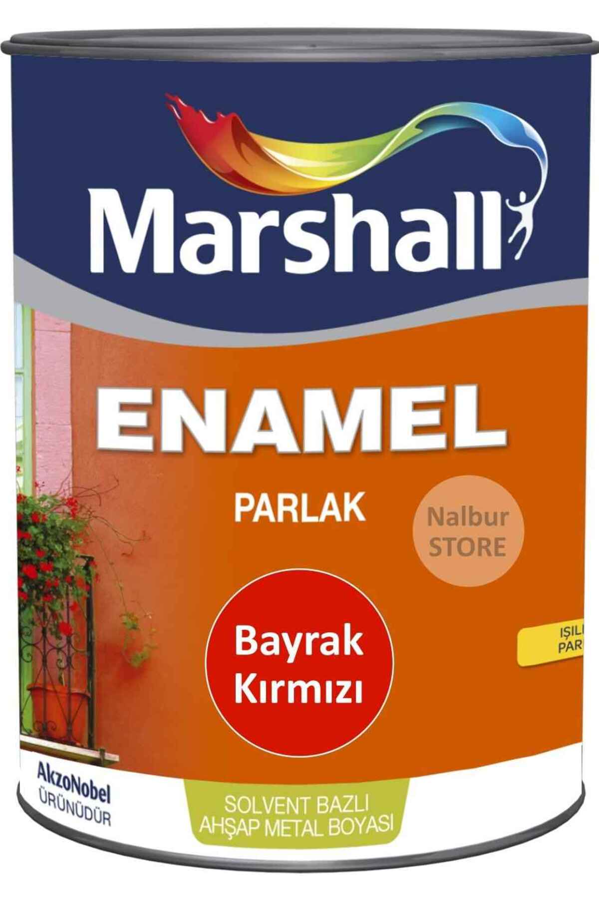 Enamel(DEKORATİF) Parlak Yağlı Boya Bayrak Kırmızı 0.75lt=1kg-ahşap Metal Beton Plastik Içn