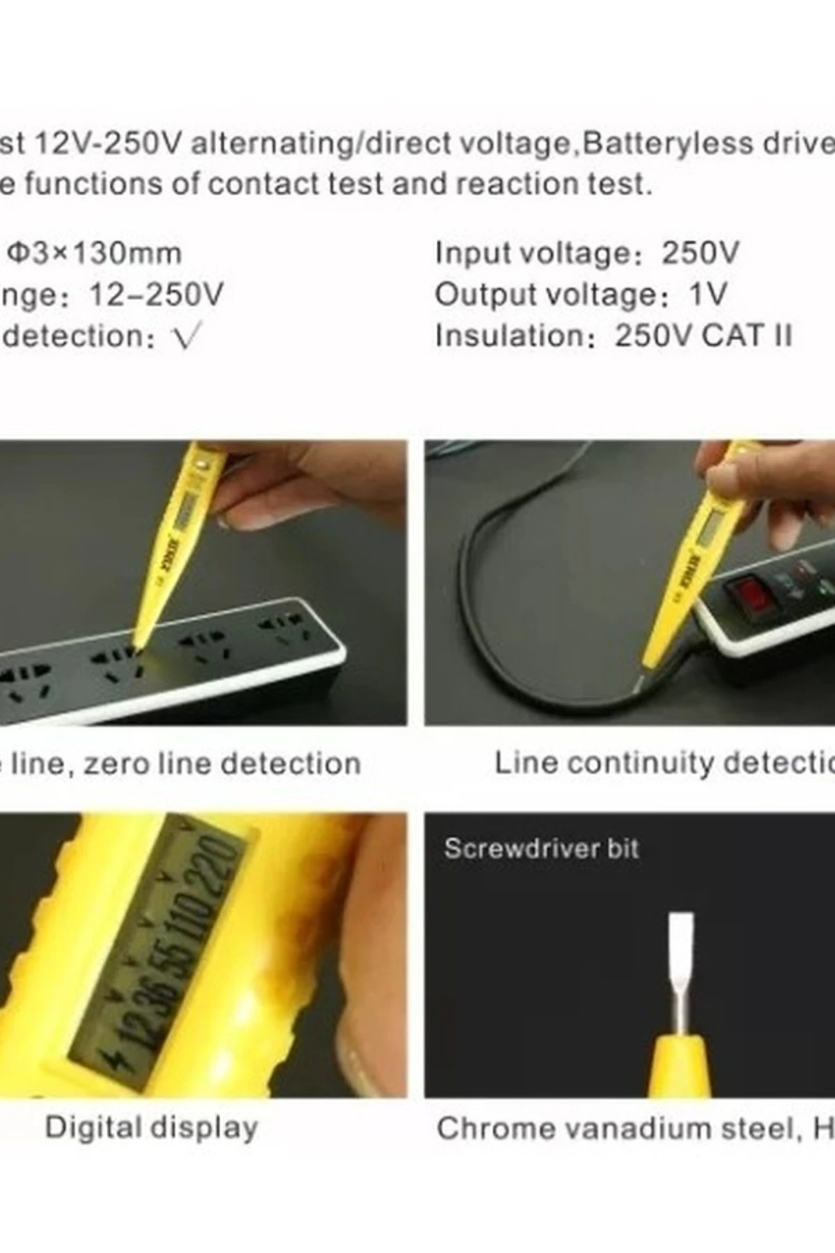 Dijital Kontrol Kalemi Ac/dc Temaslı Temassız Voltaj Test Aleti