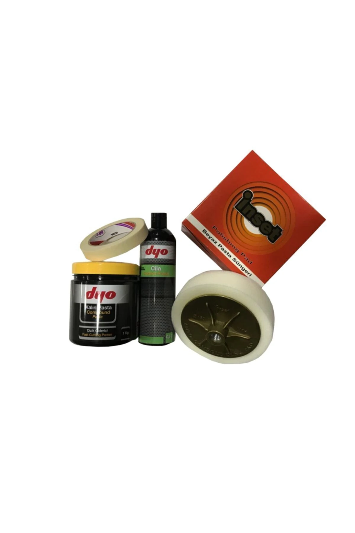 4'parça Pastacila Set-üniversal Parlakcila500ml+kalınpasta 1kg+sintaş Aplikatörlüpolisajsünger