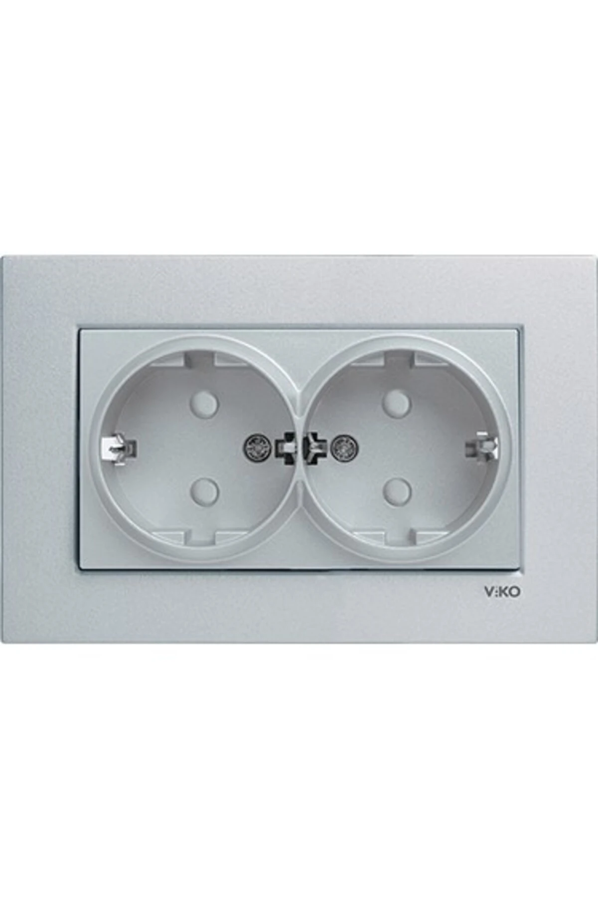 LİNNERA İKİLİ TOPRAKLI PRİZ GÜMÜŞ (ÇERÇEVE DAHİL)