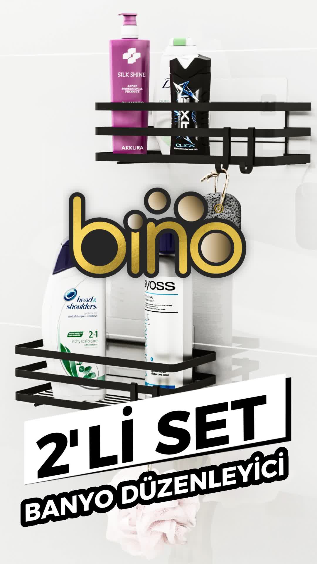 Banyo Düzenleyici Şampuanlık Sabunluk 2 Li Set Lamalı Yapışkanlı 4 Askılı Duş Rafı Organizer