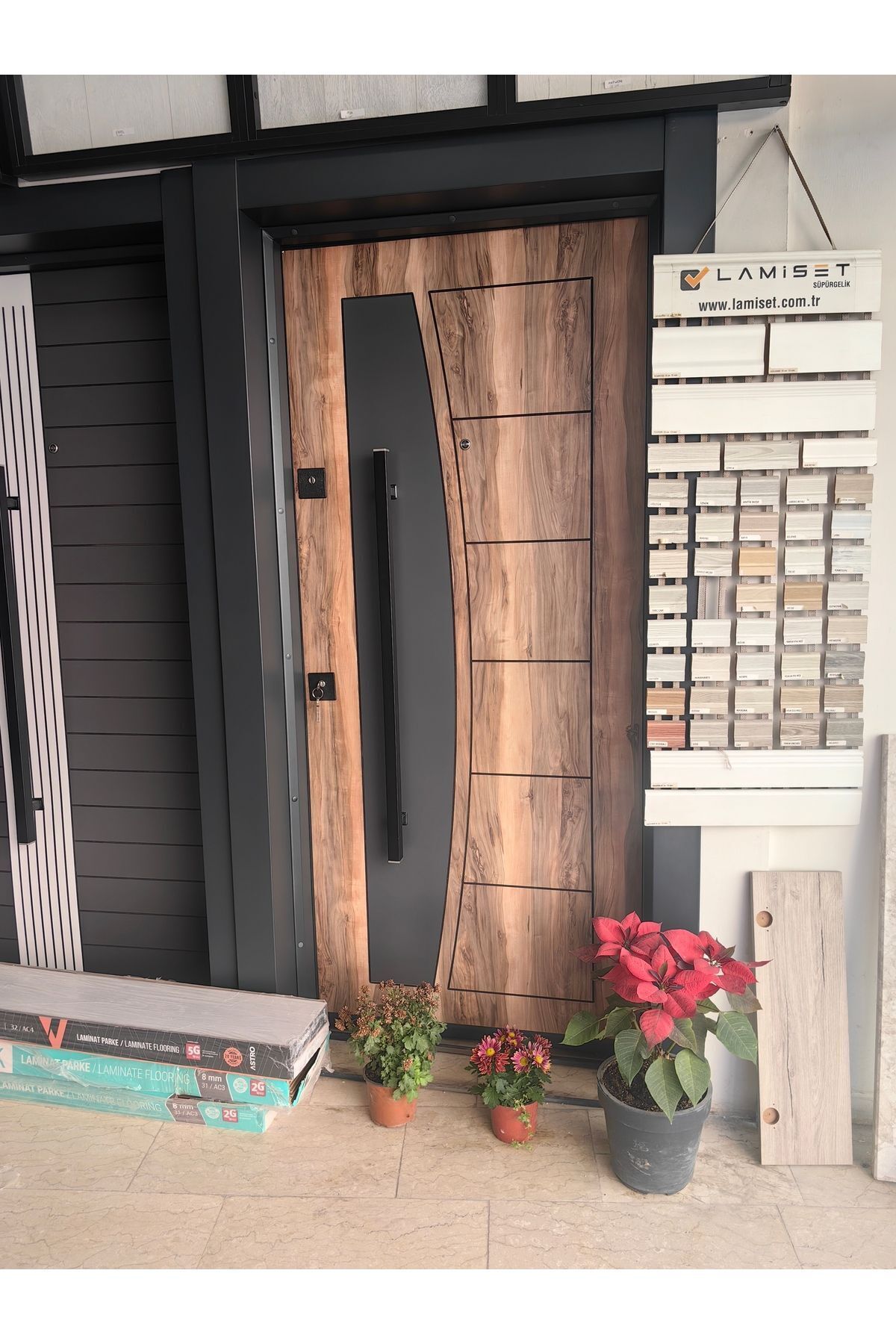 ÇELİK KAPI Sağ doğal ahşap