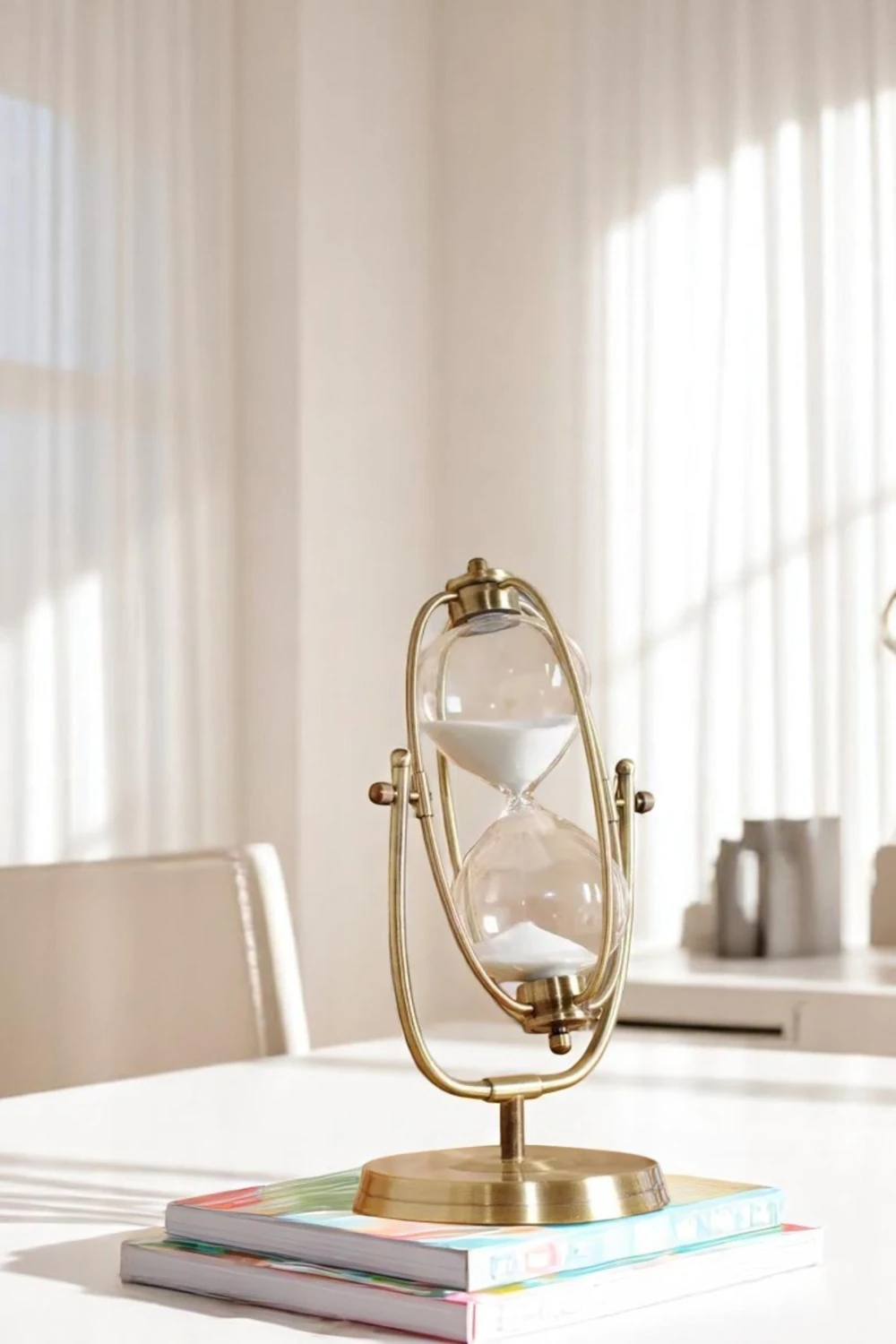 Silindir Eskitme 30 Dakikalık Döner Kum Saati - Büyük Boy