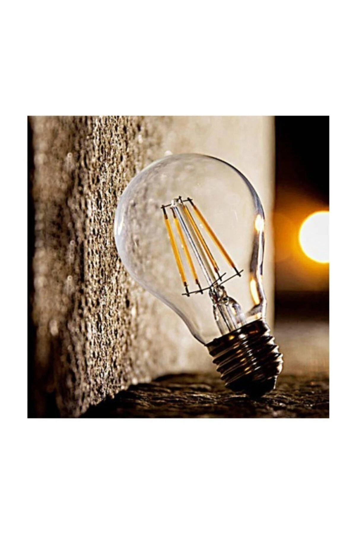 Rustik A60 Led Filament Ampul E27 Gün Işığı Aydınlatma Ampülü Led Ampül