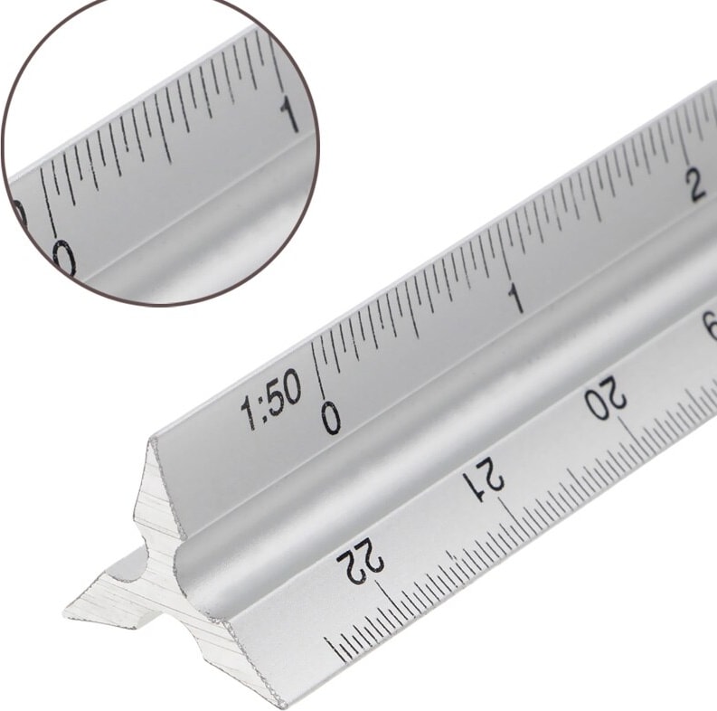30CM Alüminyum Metal Üçgen Terazi Arcect Eneer Teknik Cetvel 12 (Yurt Dışından)