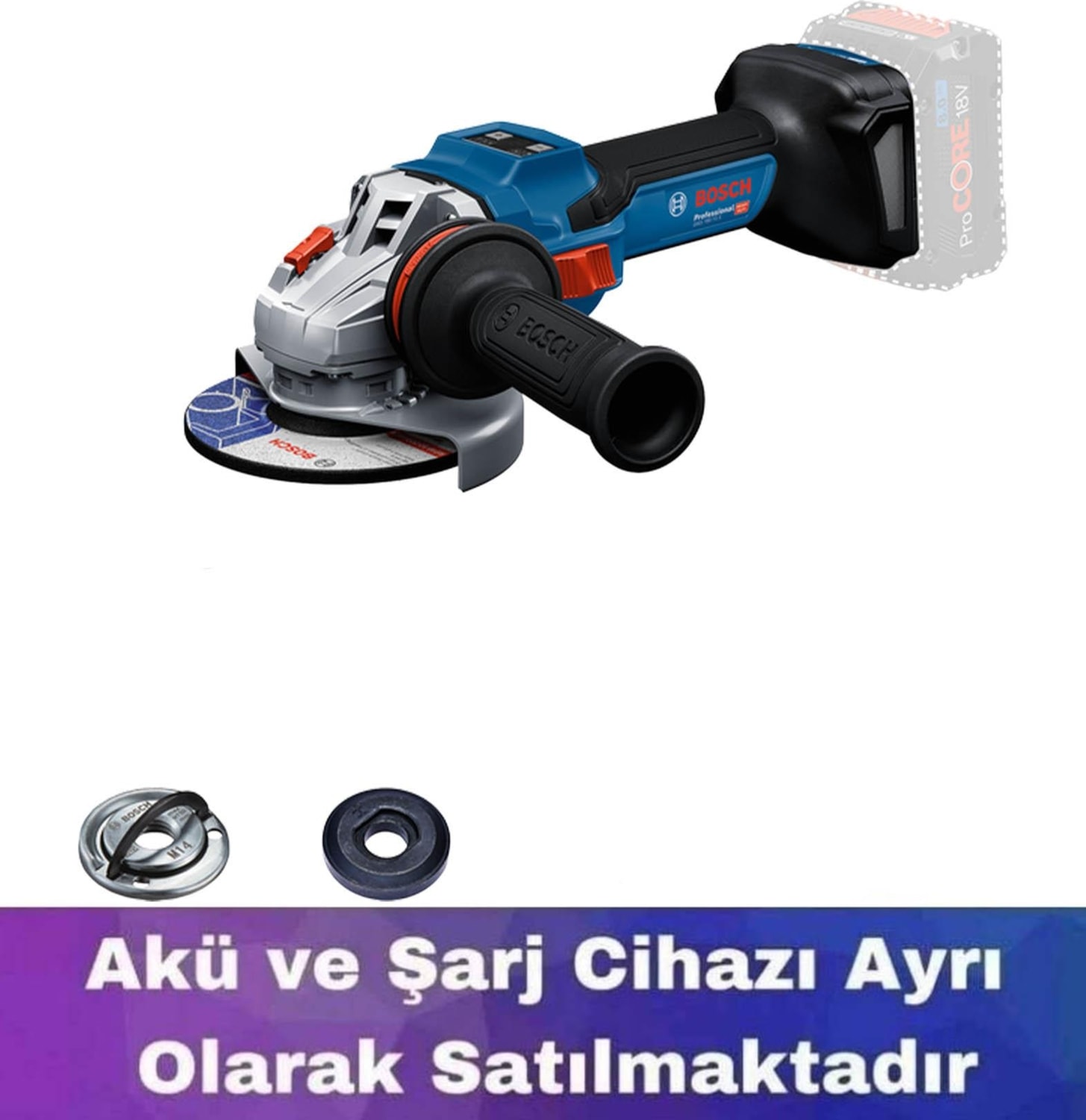 BOSCH Gws 18V-15 S Akülü Taşlama (Akü ve Şarj Yoktur) 06019M6000