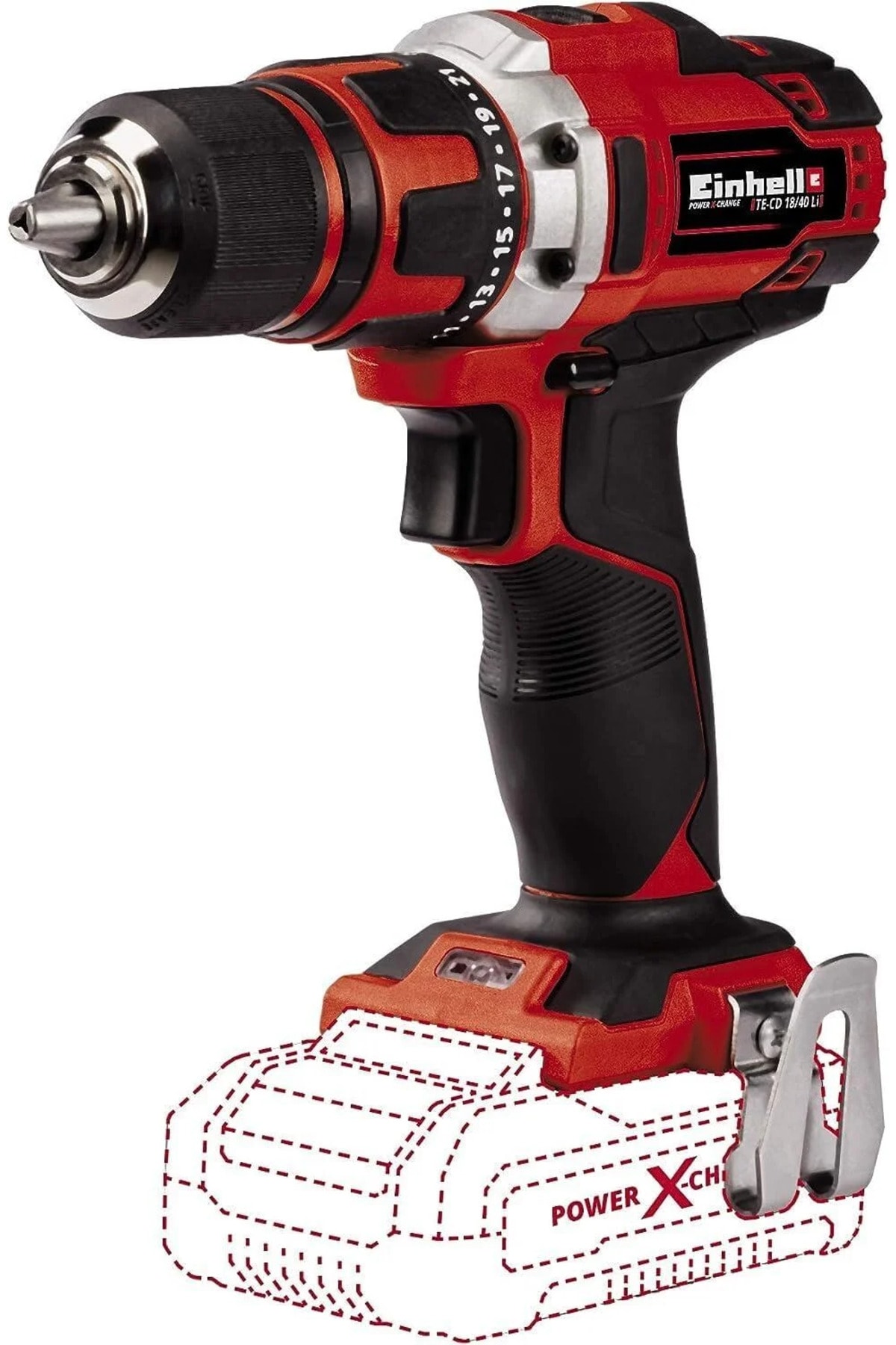 EİNHELL TE-CD 18/40 Li - Solo, Akülü Vidalama ve  18V 2,5 Ah PXC Starter Kit (Başlangıç Seti