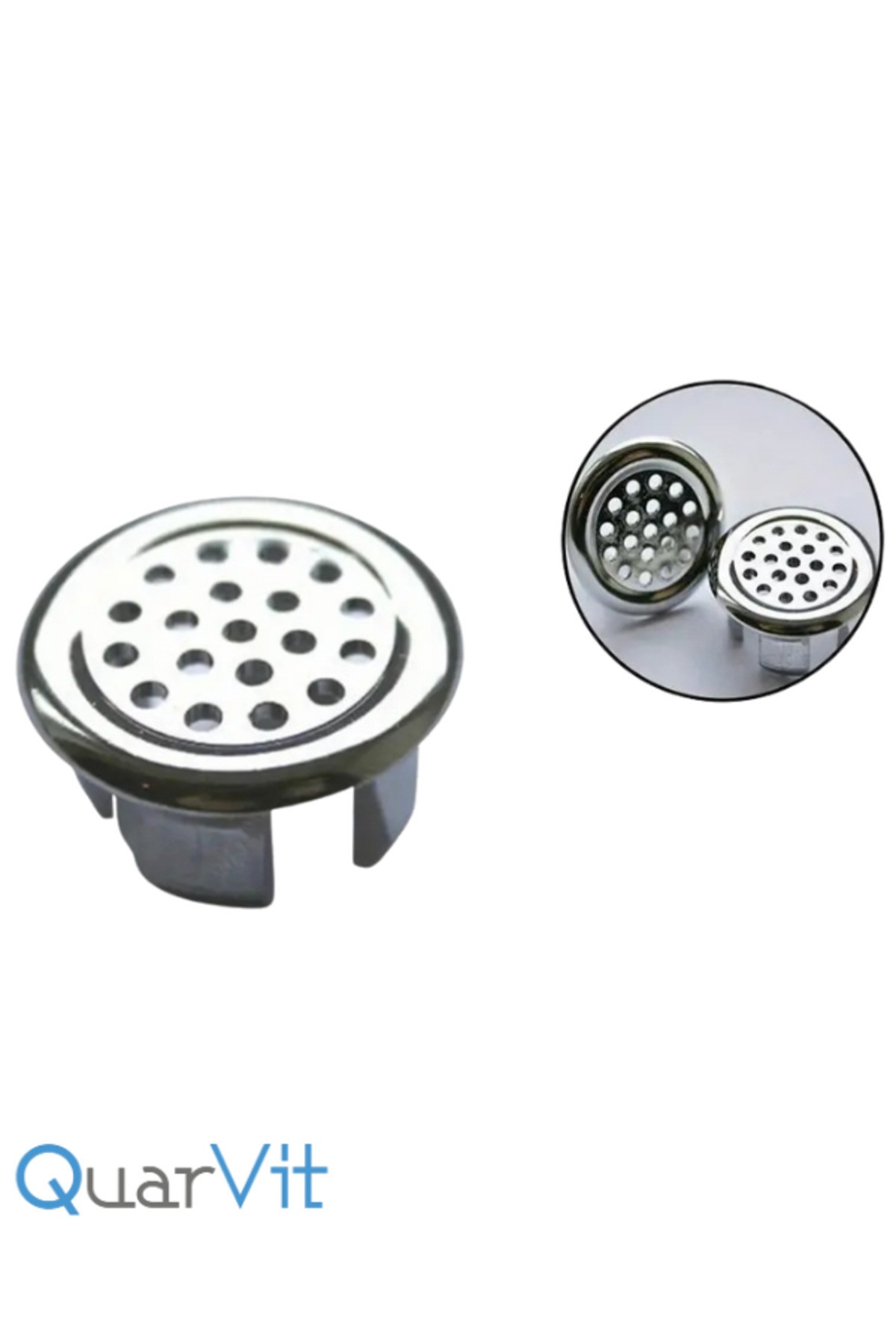 ABS Plastik Yuvarlak Krom Delikli Lavabo Yüzüğü (Kapağı) Halkası
