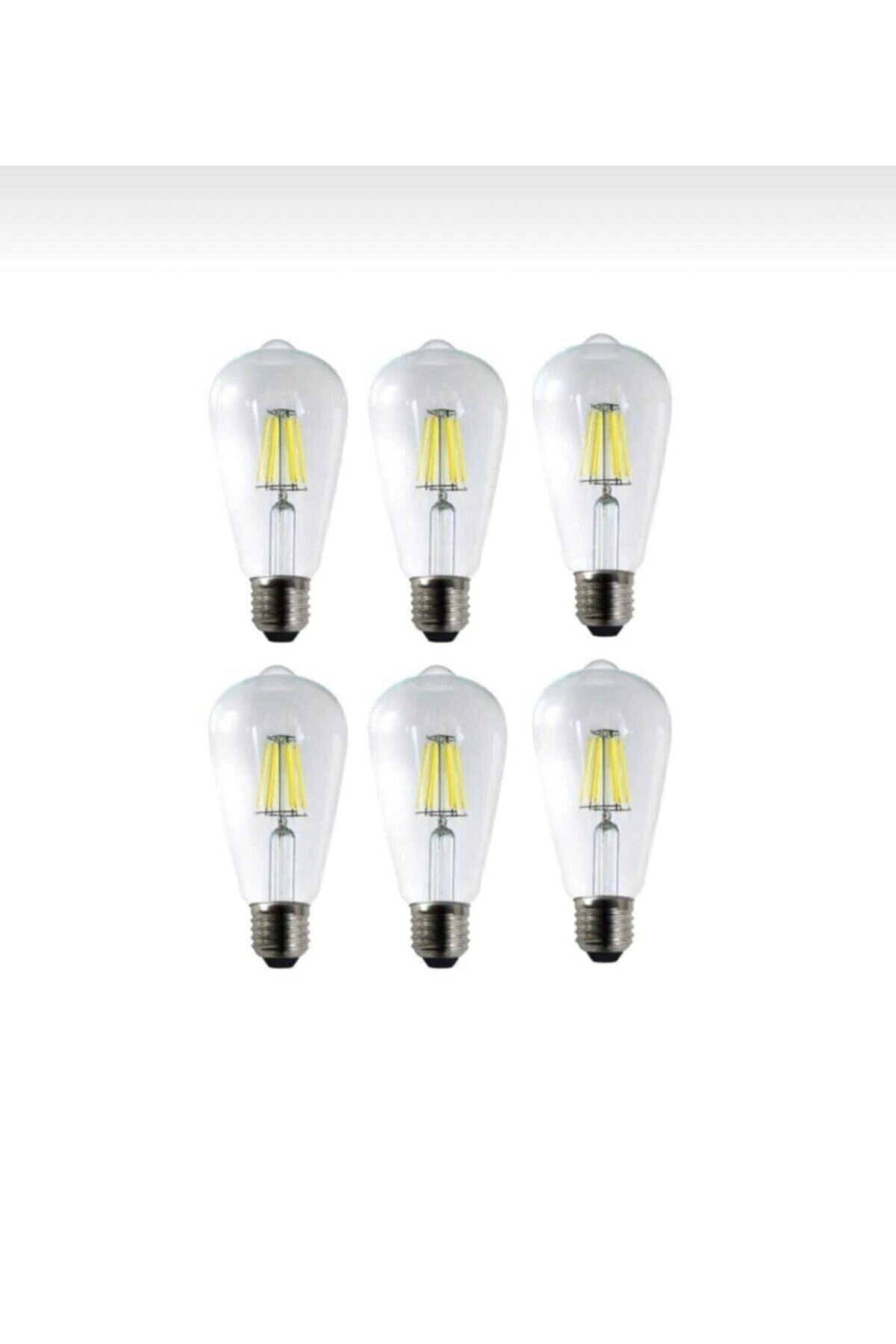 St64 4w 6500k Beyaz Led Rustik 6'lı Paket Dekoratif Ampul Vintage Aydınatma St64 Beyaz
