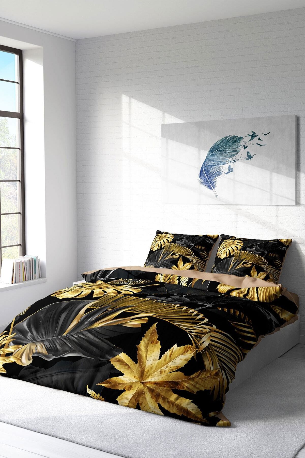 Kıng Sıze Black Casual 3d Çift Kişilik Nevresim Takımı 220x240cm