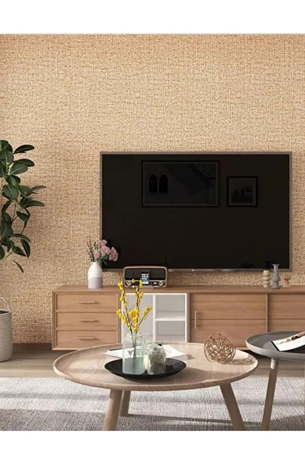50cmx280cm 1 Adet Ceviz Kabuğu Folyolu Yapışkanlı Yalıtımlı Boyanabilir Duvar Paneli Kağıdı RDA21
