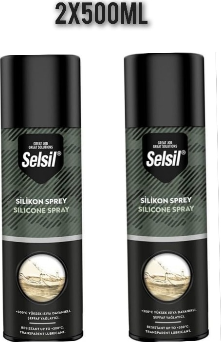 Şeffaf Silikon Sprey Yağlayıcı Su İticili Yüksek Isıya Dayanıklı 2×500 ml